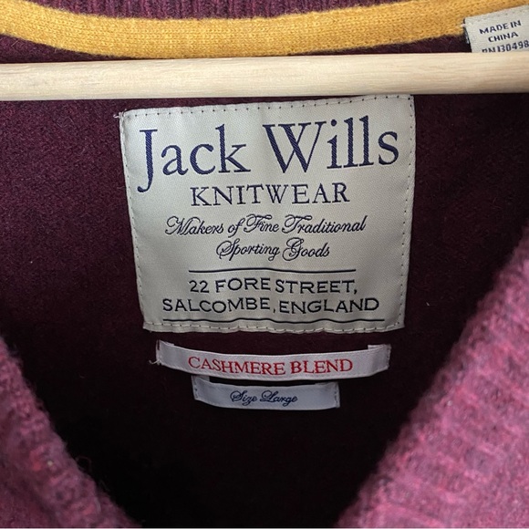 Jack Wills Knitwear Unisex Burgundy Wool Crewneck Sweater Pullover Size Large - Picture 3 of 8